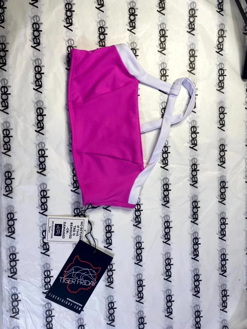 Tiger Friday High Drama Crop Top Skipper Pink/White Child Large Dancewear NWT